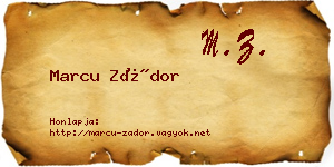 Marcu Zádor névjegykártya